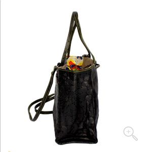 Leather Satchel black & Blue moon